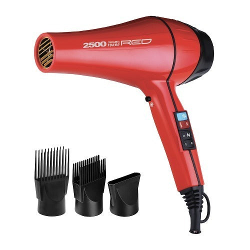 RED by KISS 2500 Ceramic Turbo Hair Dryer 3 Styling Attachments