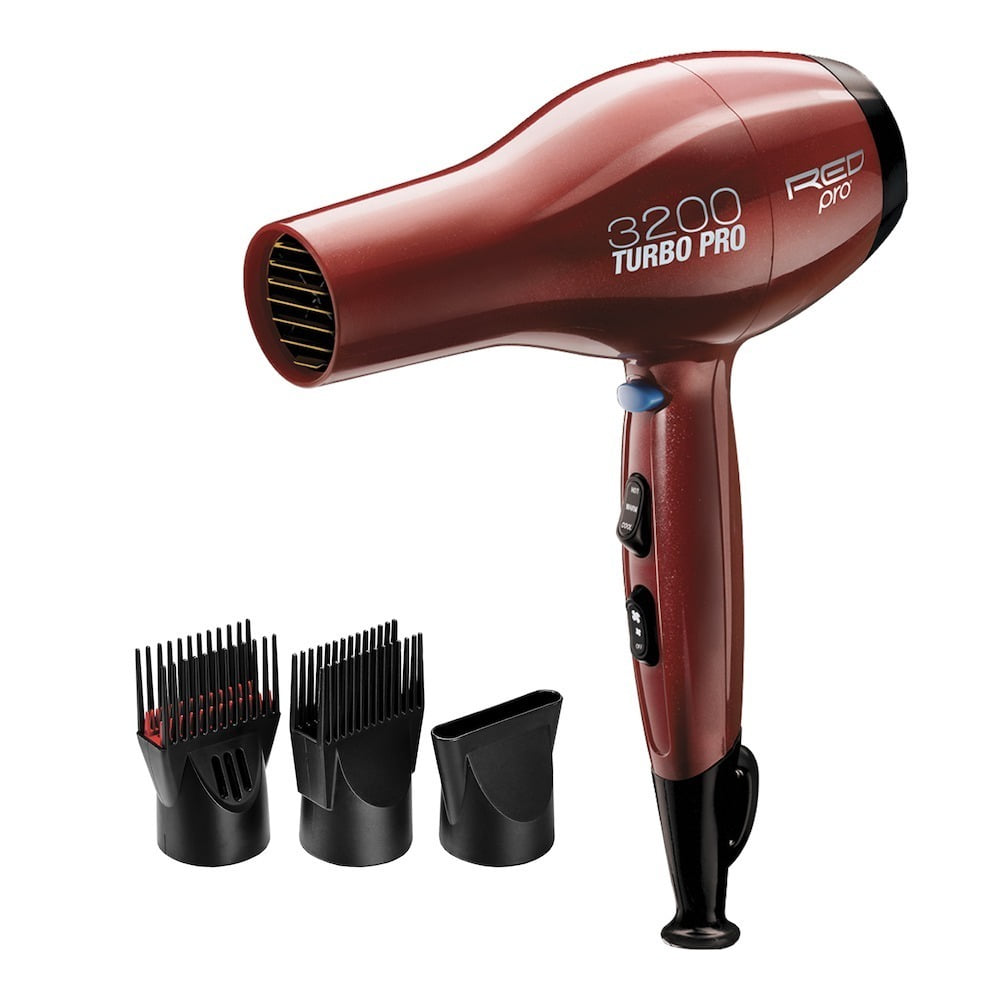 RED PRO 3200 Turbo Pro Hair Dryer 3 Styling Attachments – Ivy Beauty