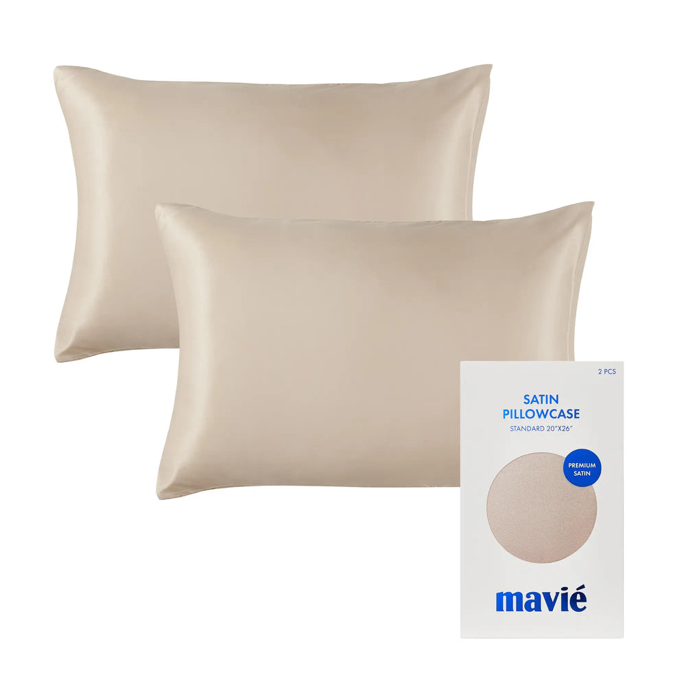 Satin Pillowcase Set of 2 – Standard Size 20” x 26”__Taupe