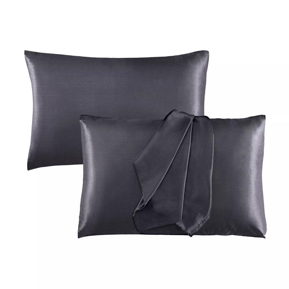 Satin Pillowcase Set of 2 – Standard Size 20” x 26”__Dark Grey