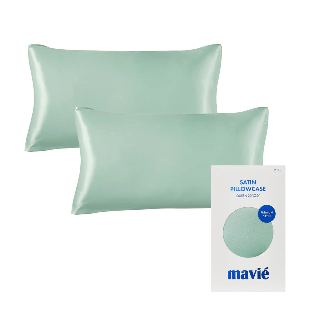 Satin Pillowcase Set of 2 – Queen Size 20" x 30"__Sage Green