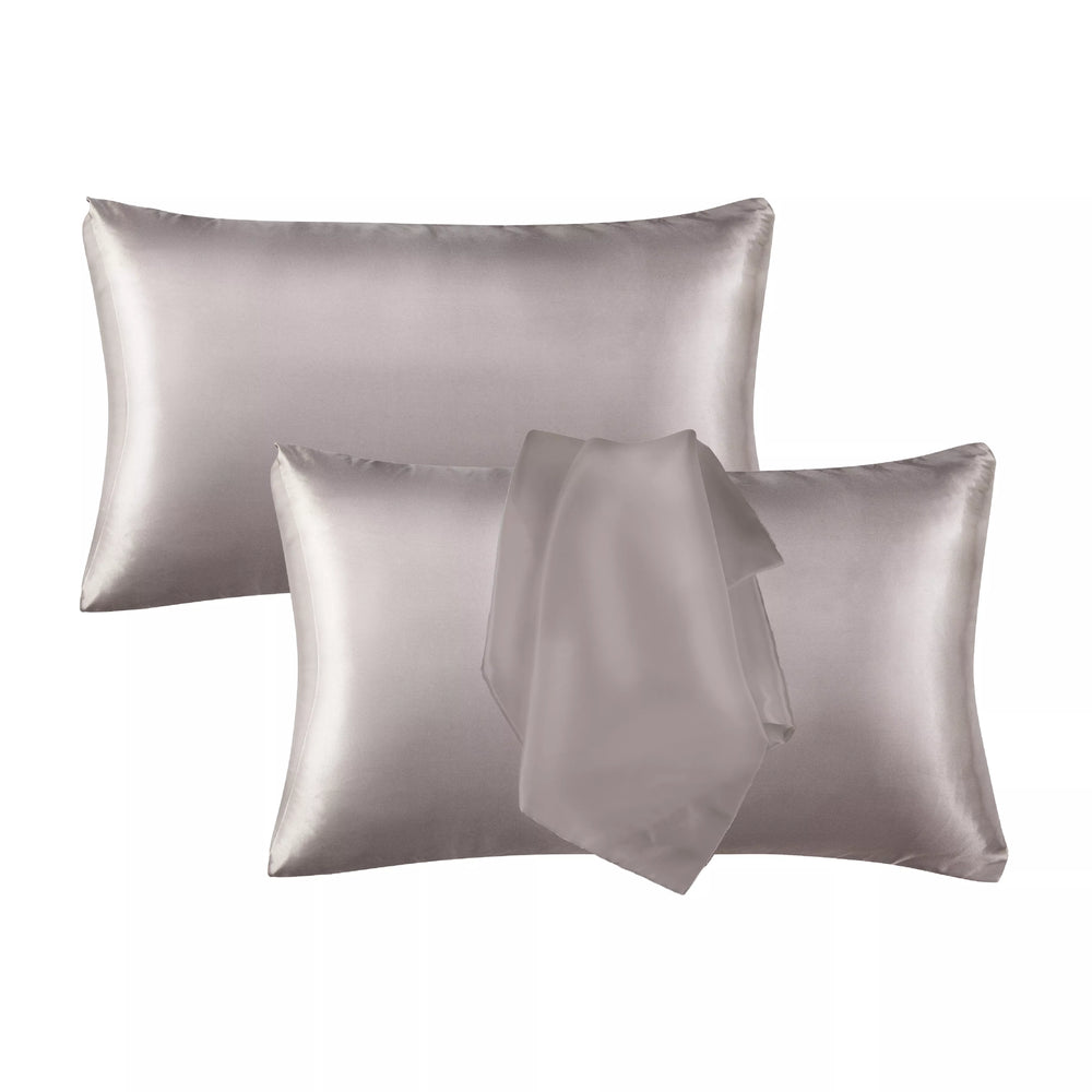 Satin Pillowcase Set of 2 – Queen Size 20" x 30"__Silver Grey