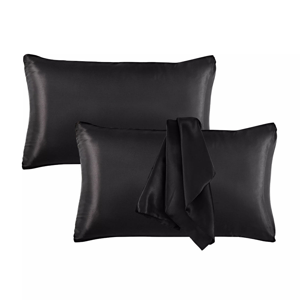 Satin Pillowcase Set of 2 – Queen Size 20" x 30"__Black