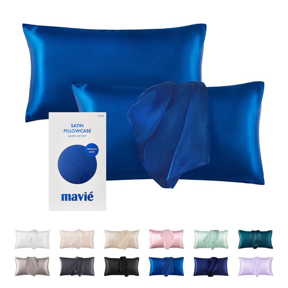 Satin Pillowcase Set of 2 – Queen Size 20" x 30"__Navy