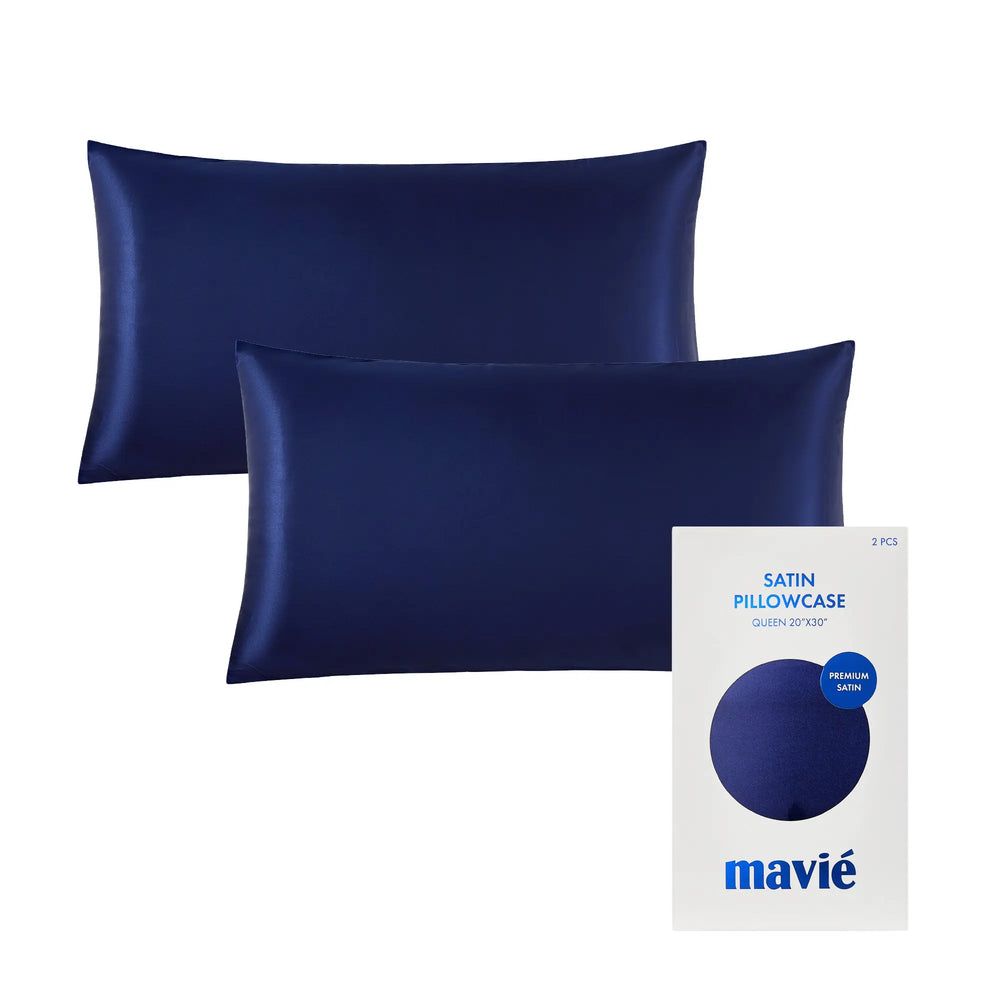 Satin Pillowcase Set of 2 – Queen Size 20" x 30"__Moon Indigo