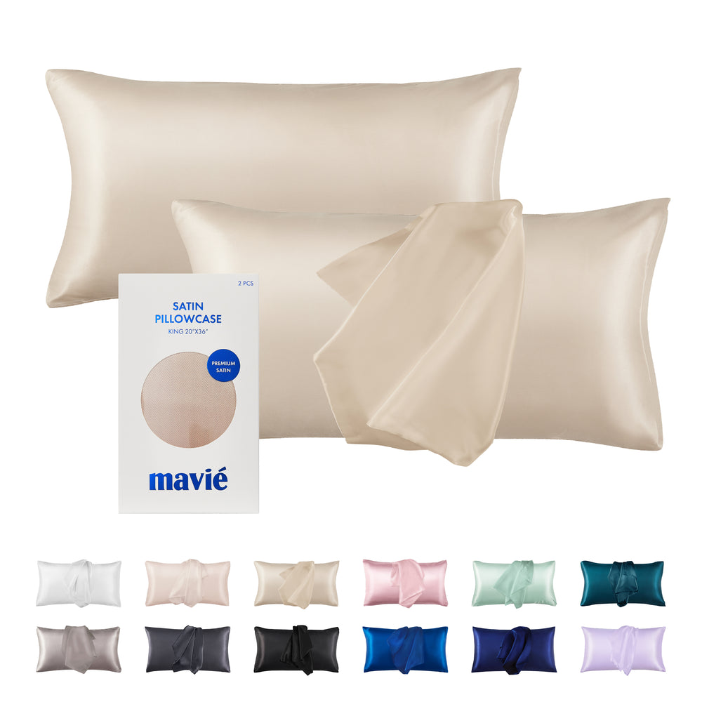 Satin Pillowcase Set of 2 – King Size 20" x 36"__Taupe