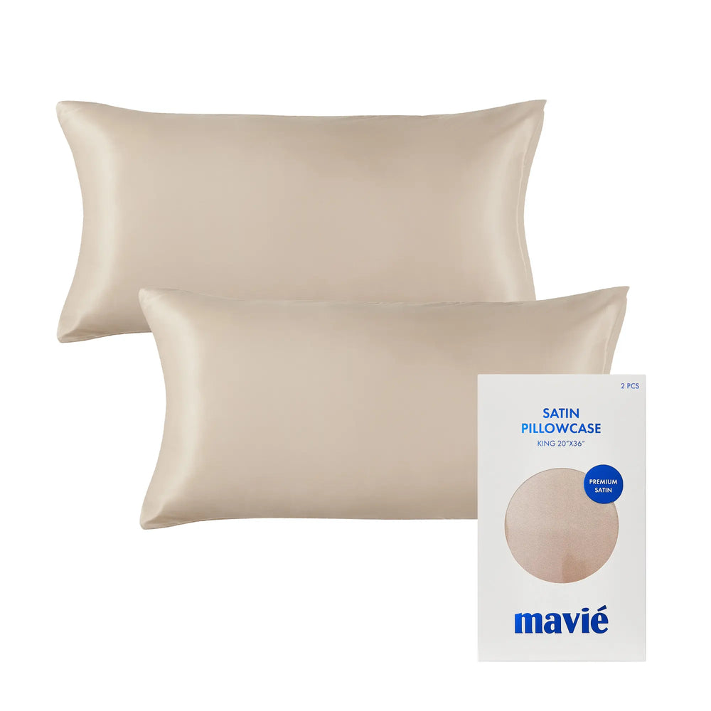 Satin Pillowcase Set of 2 – King Size 20" x 36"__Taupe
