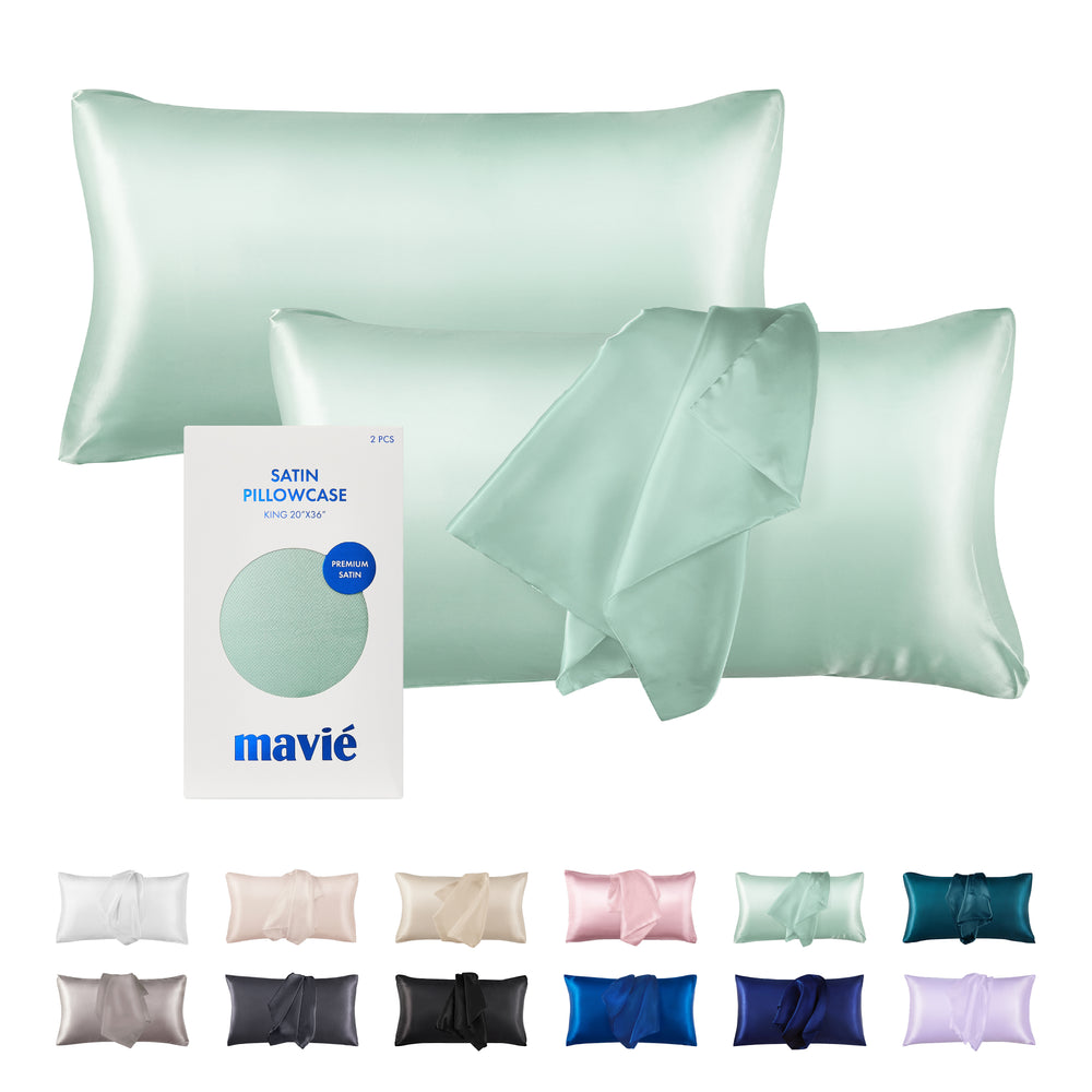 Satin Pillowcase Set of 2 – King Size 20" x 36"__Sage Green