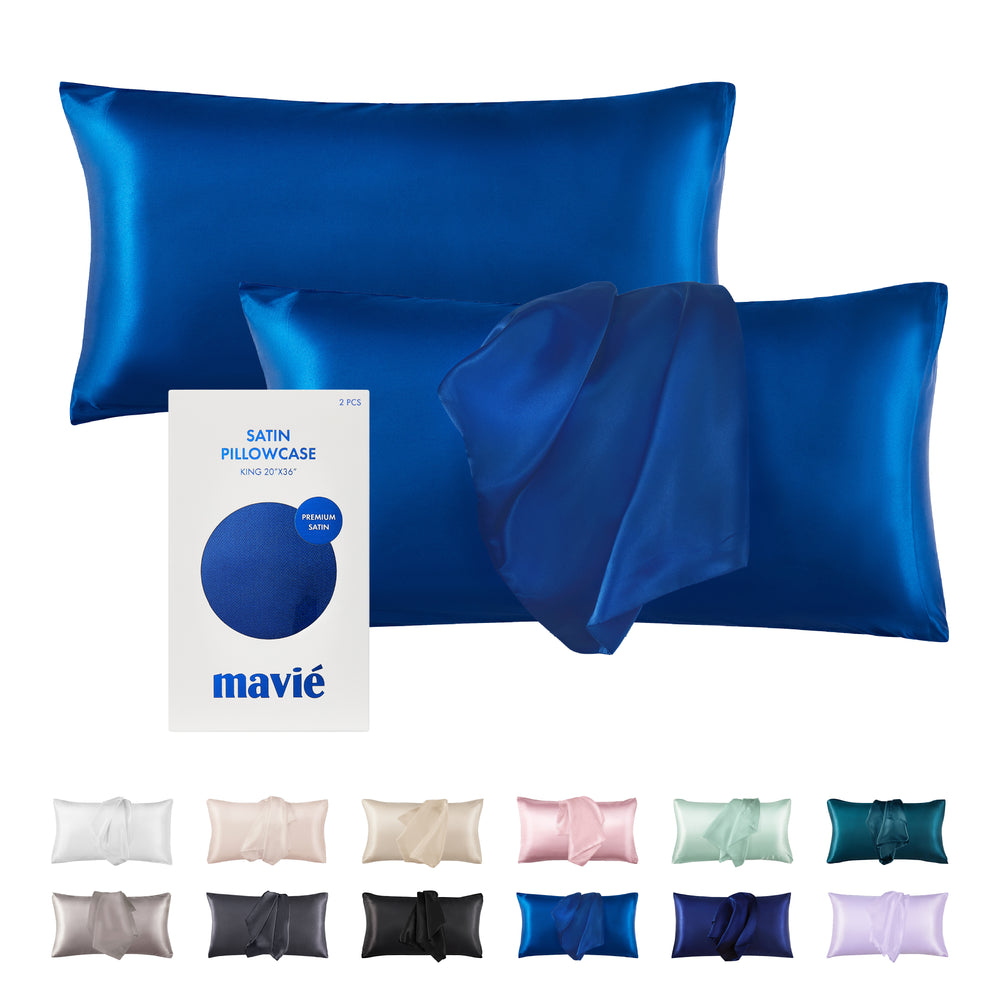 Satin Pillowcase Set of 2 – King Size 20" x 36"__Navy