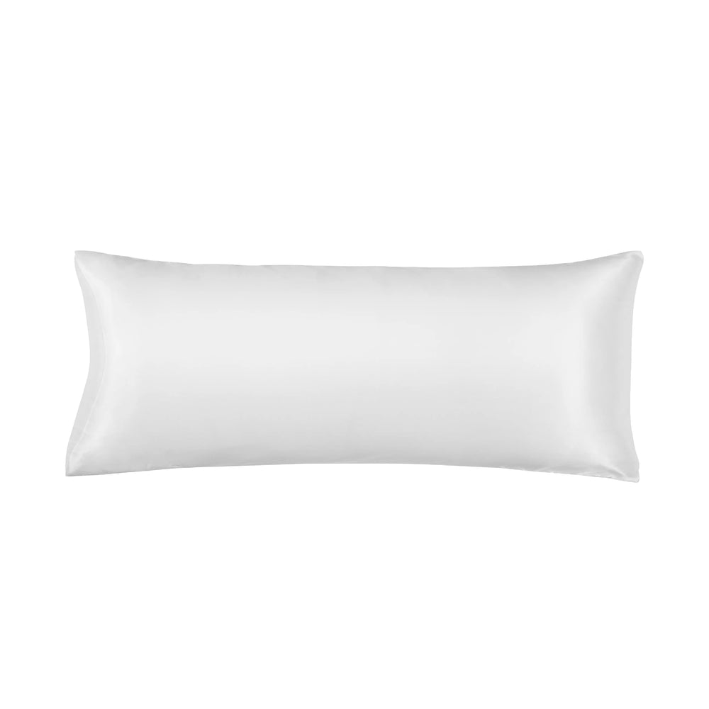 Satin Body Pillowcase 20" x 54" - Silky Soft Long Pillow Cover with Envelope Closure__Pure White