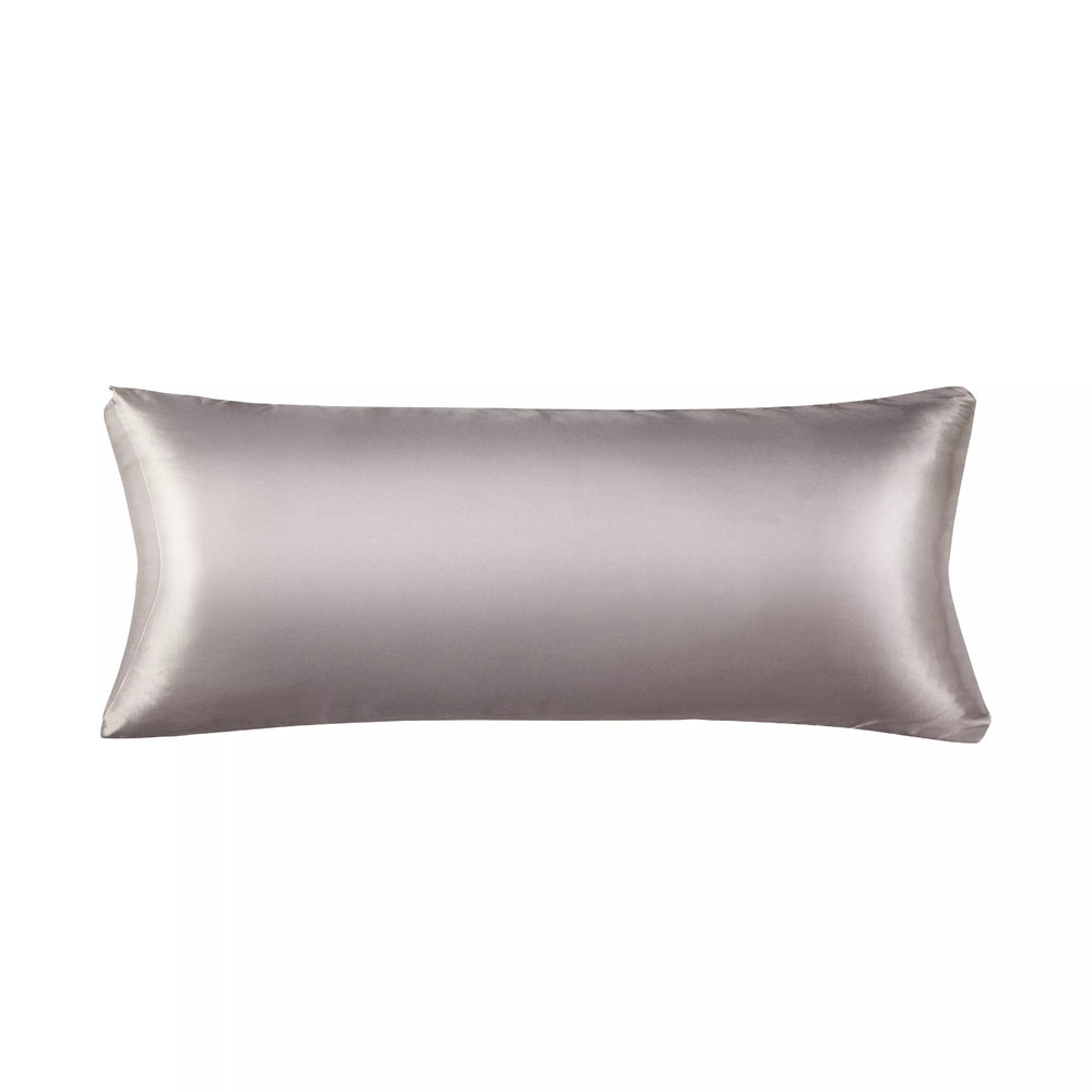 Satin Body Pillowcase 20" x 54" - Silky Soft Long Pillow Cover with Envelope Closure__Silver Grey
