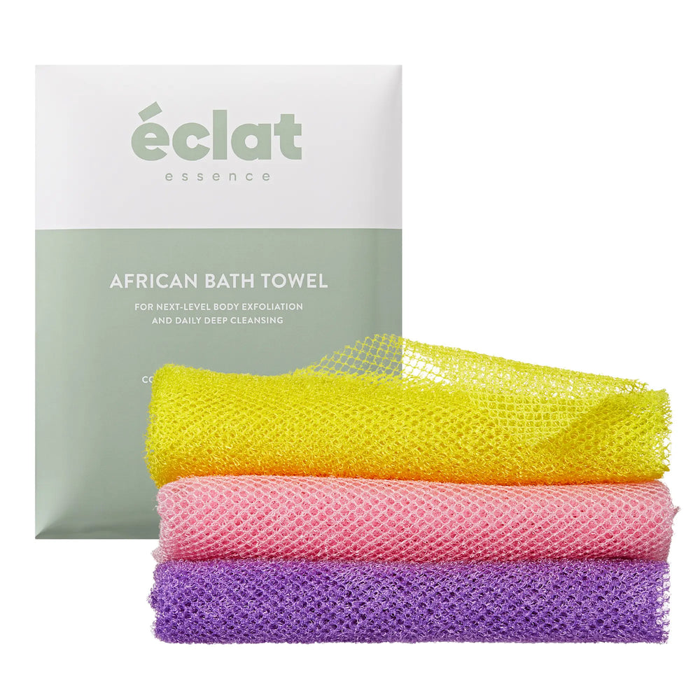 African Bath Net Long Sponge – 1pc/ 3pcs Exfoliating Skin Smoother Shower Body Scrubber__Yellow/Pink/Purple