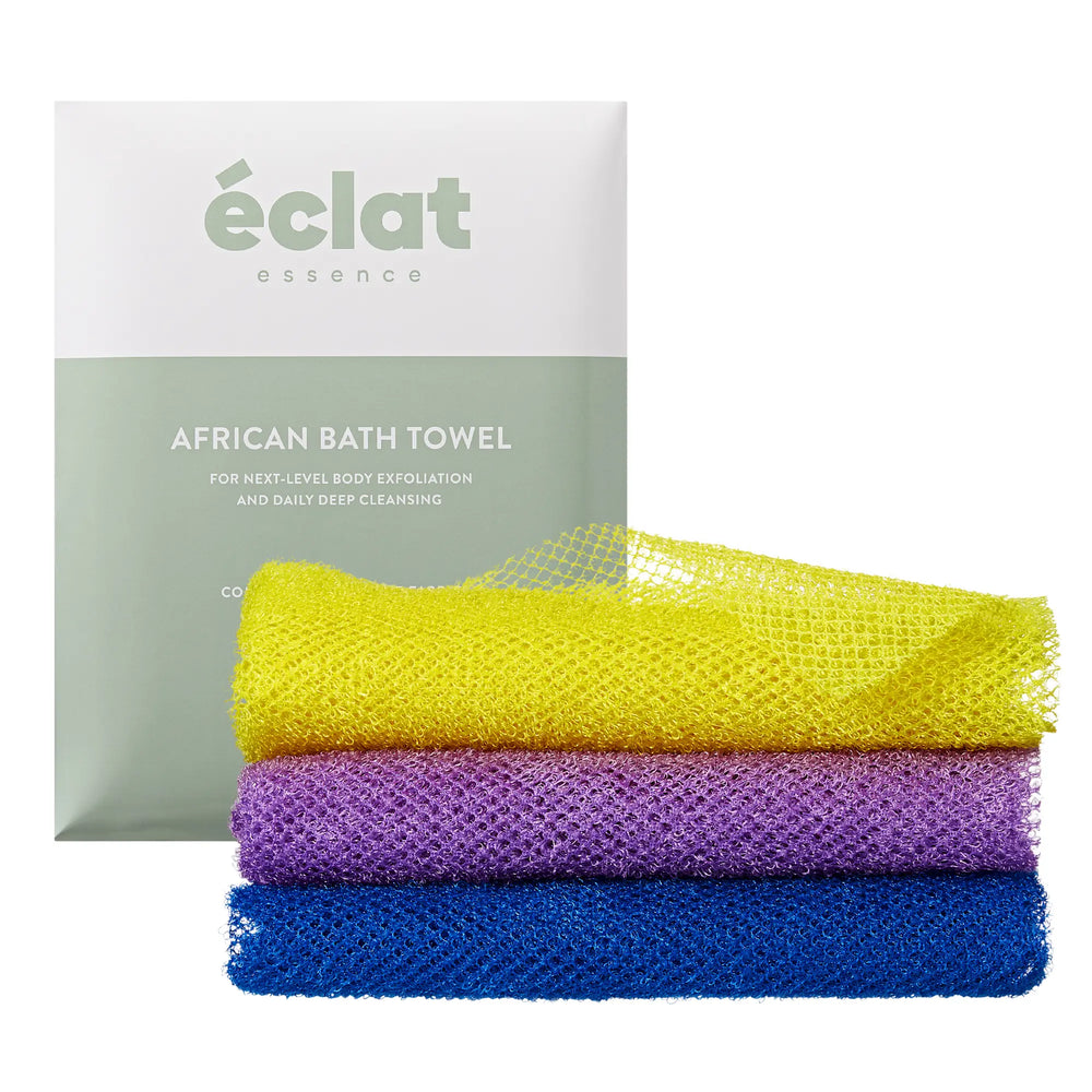 African Bath Net Long Sponge – 1pc/ 3pcs Exfoliating Skin Smoother Shower Body Scrubber__Yellow/Purple/Blue