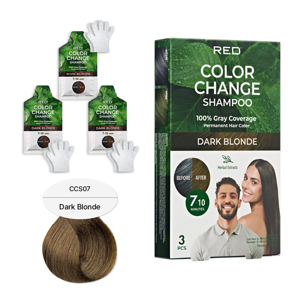Natural Herbal Color Change Shampoo - Permanent Hair Dye with Herbal Extracts, 100% Gray Coverage in 7-10 Minutes__Dark Blonde