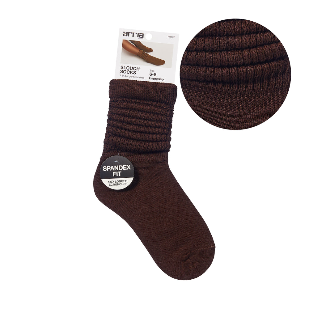 Extra Long Soft Cotton Trendy Slouch Socks__Espresso