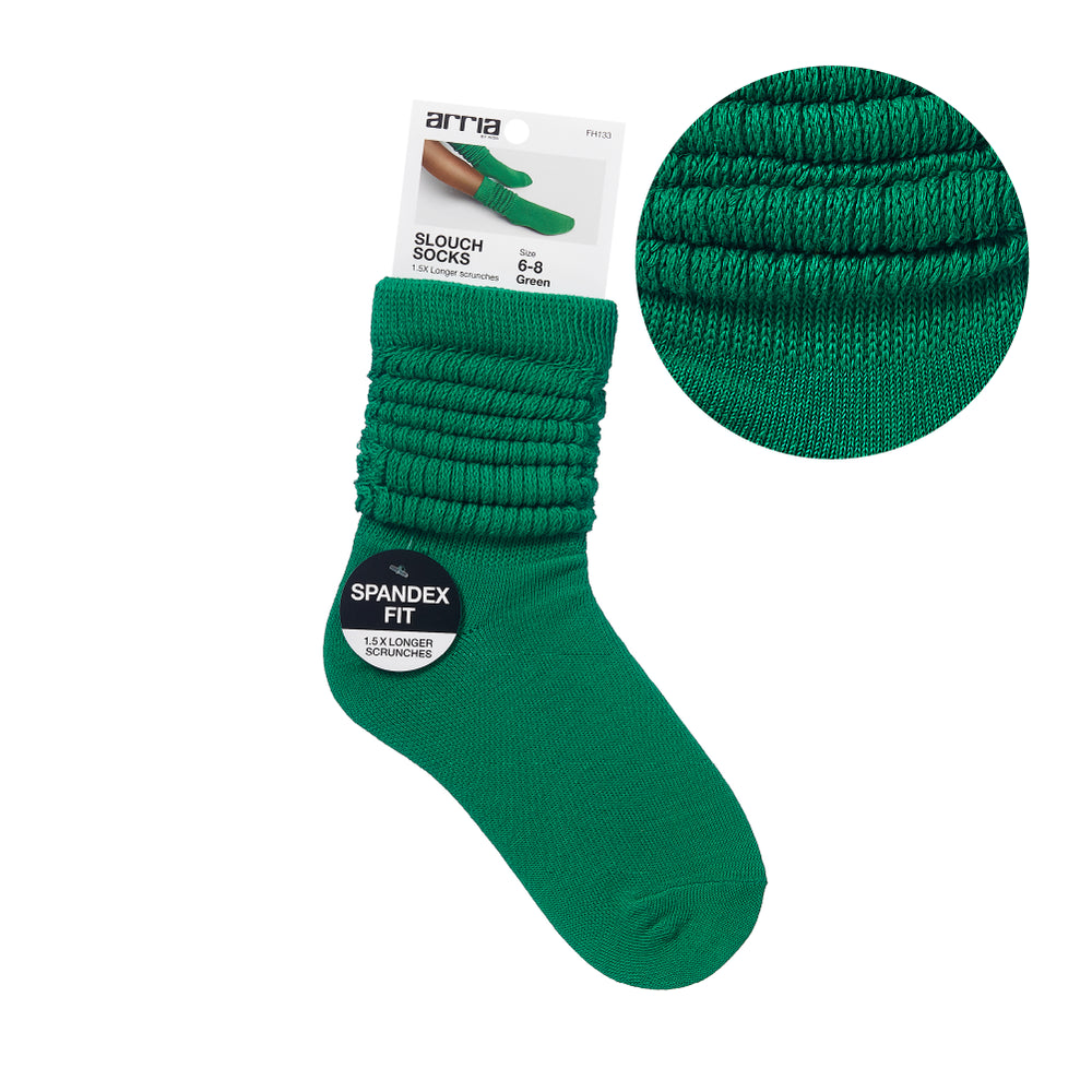 Extra Long Soft Cotton Trendy Slouch Socks__Green
