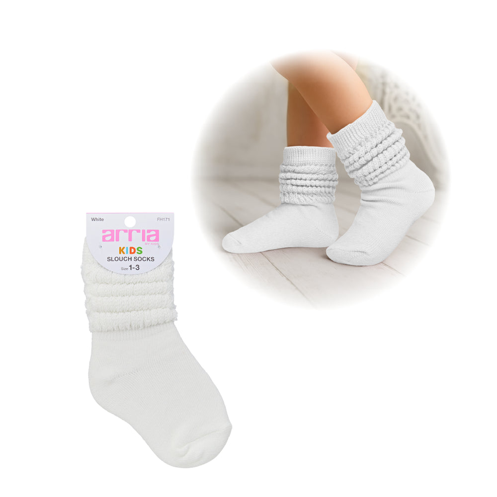 Slouch Socks for Kids (13C–3Y) – Extra-Soft, Breathable__White