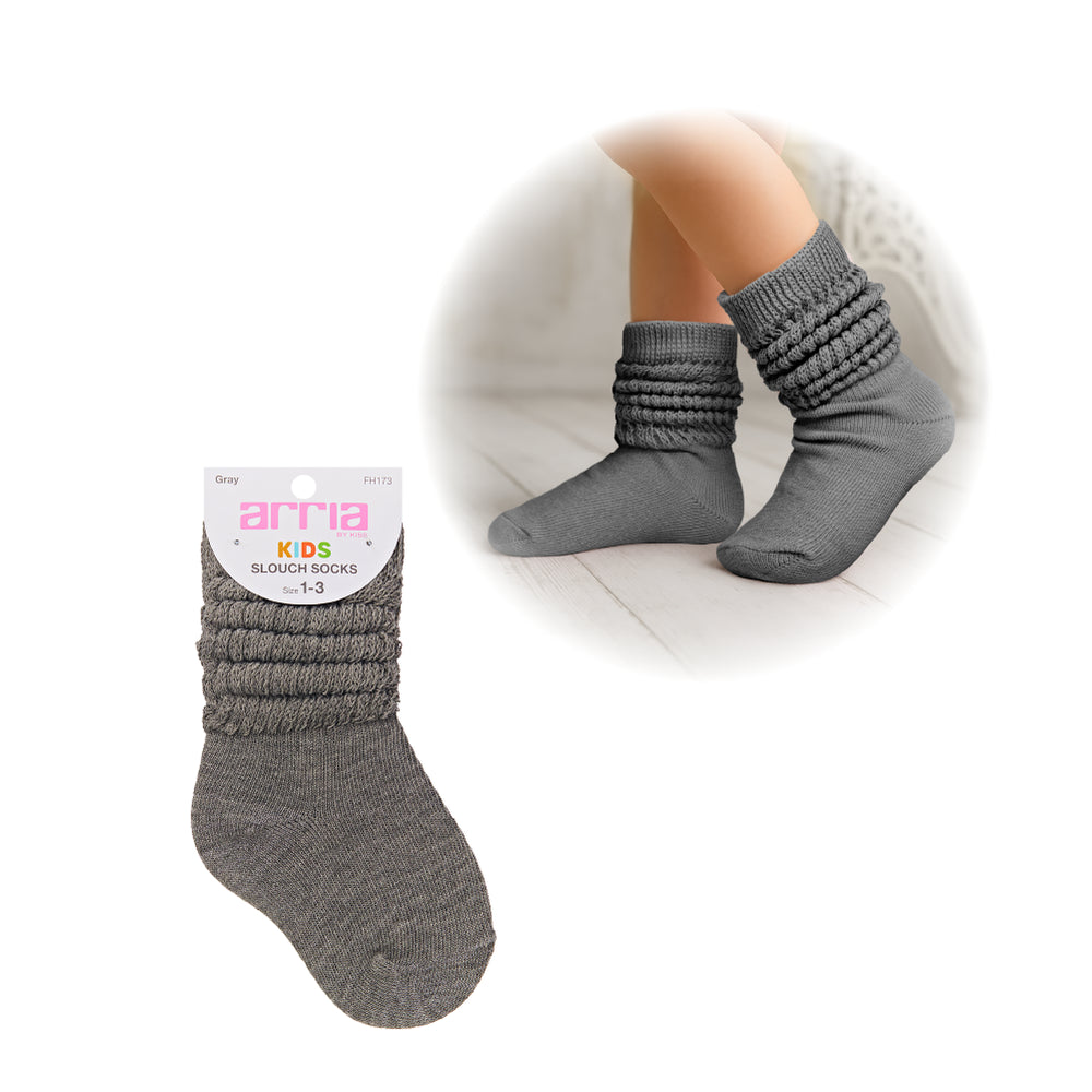 Slouch Socks for Kids (13C–3Y) – Extra-Soft, Breathable__Gray