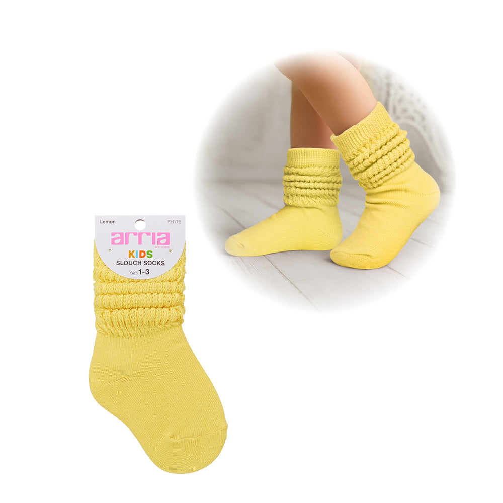 Slouch Socks for Kids (13C–3Y) – Extra-Soft, Breathable__Lemon