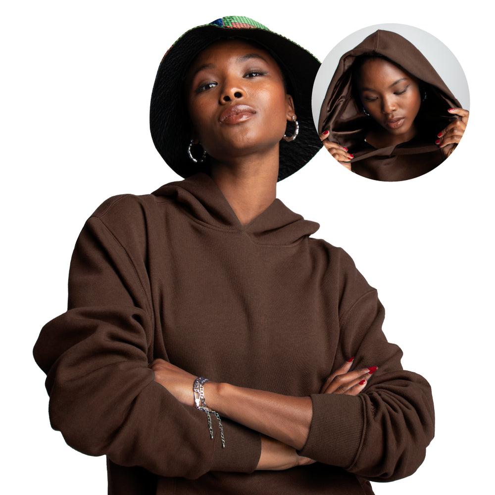 Satin-Lined Hoodie – Frizz-Free Hair Protection__Espresso