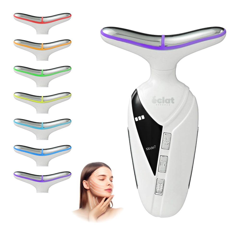 Heated Facial Massager with 7 LED Light Therapy – Lift, Firm & Revive Your Skin__White