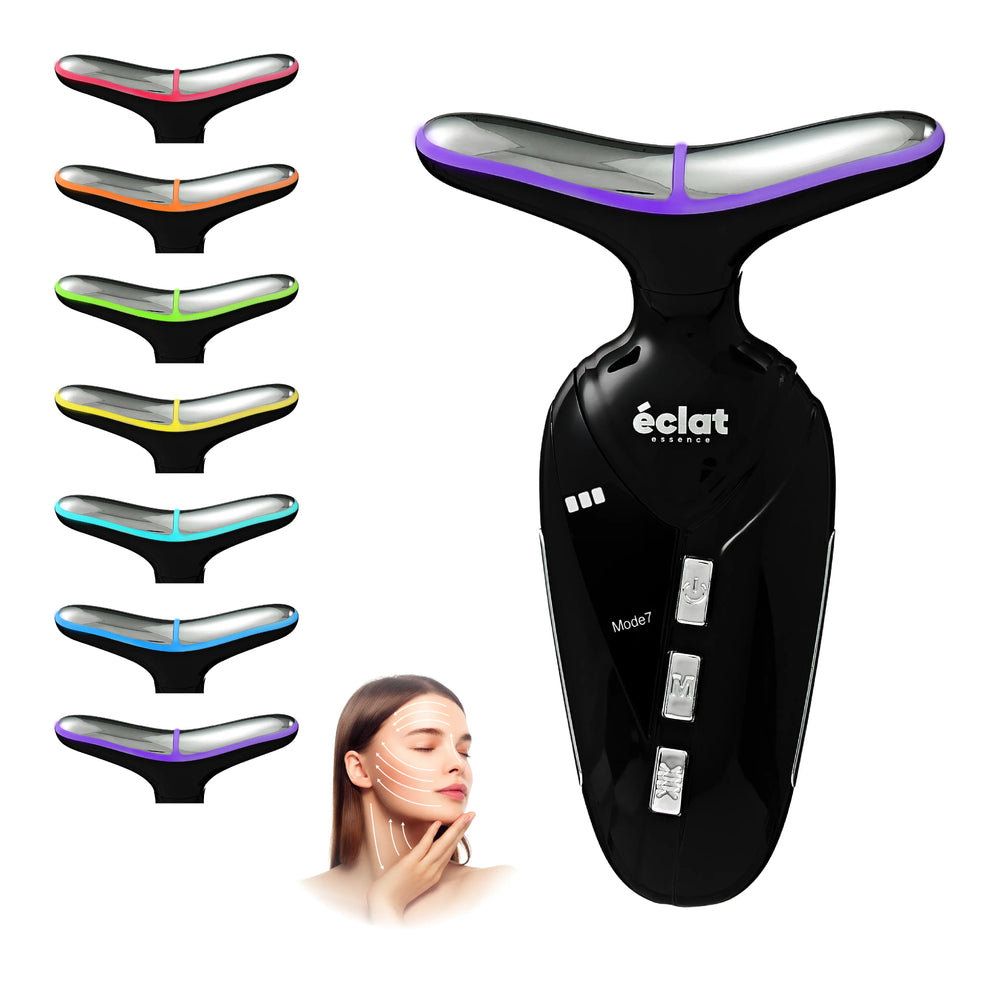 Heated Facial Massager with 7 LED Light Therapy – Lift, Firm & Revive Your Skin__Black