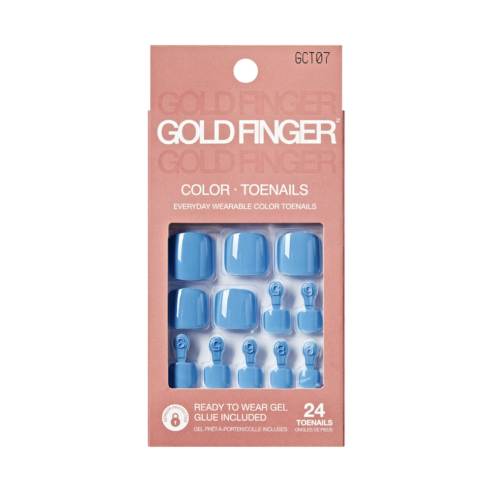 Solid Color Glue-On Fake Toenails - Press On Gel Toe Nails with Adhesive__Aspiration