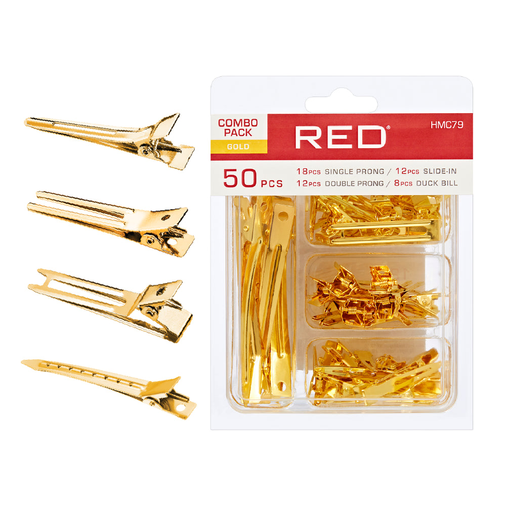 Metal Hair Sectioning Clip Combo__Gold
