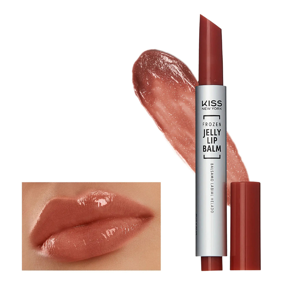 Frozen Jelly Lip Balm Pen - High Shine Lip Gloss for Sheer Tint__Shimmer Brown