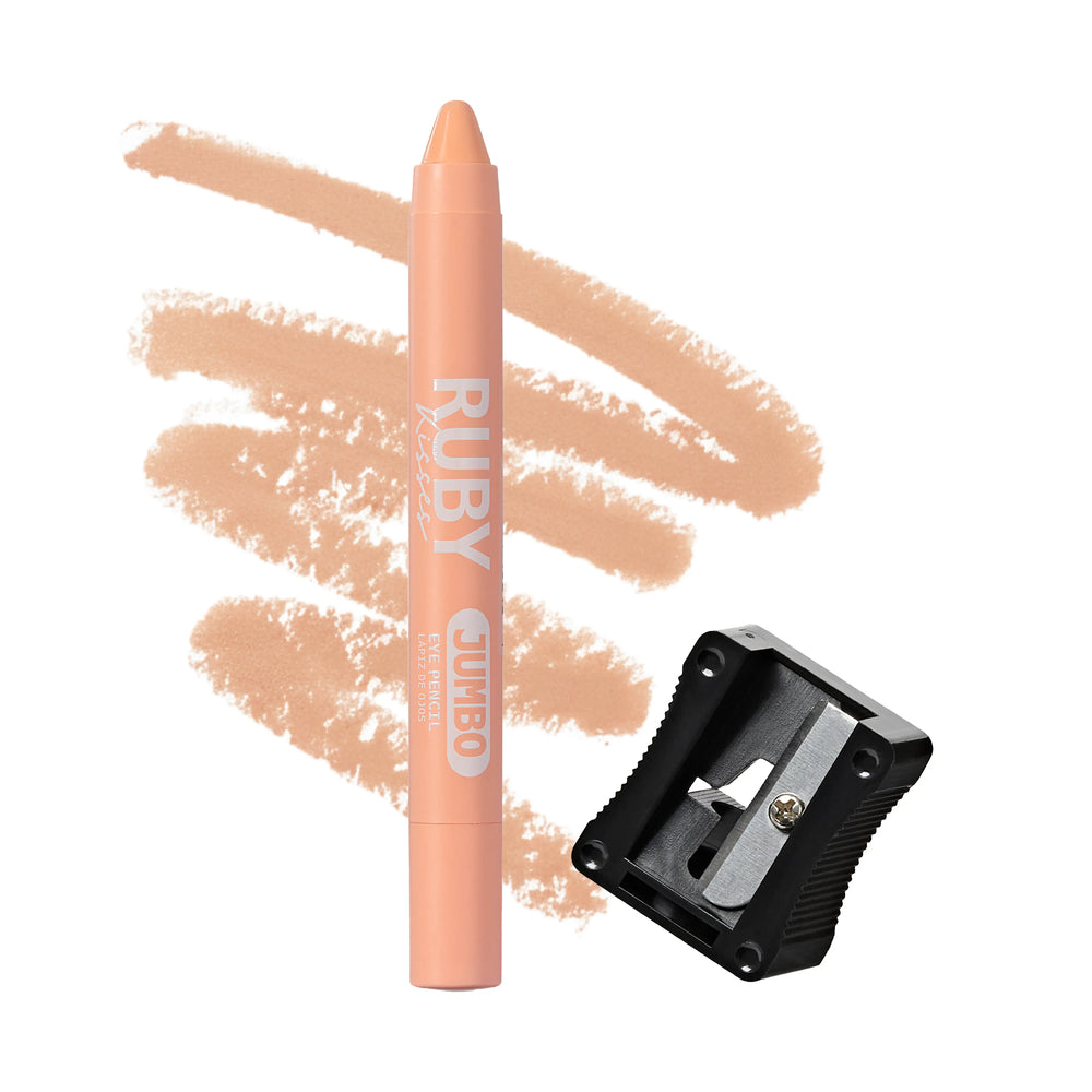 Ruby Kisses Jumbo Eye Pencil with Sharpener – Smooth, Multi-Purpose Eye Makeup Stick__Ivory