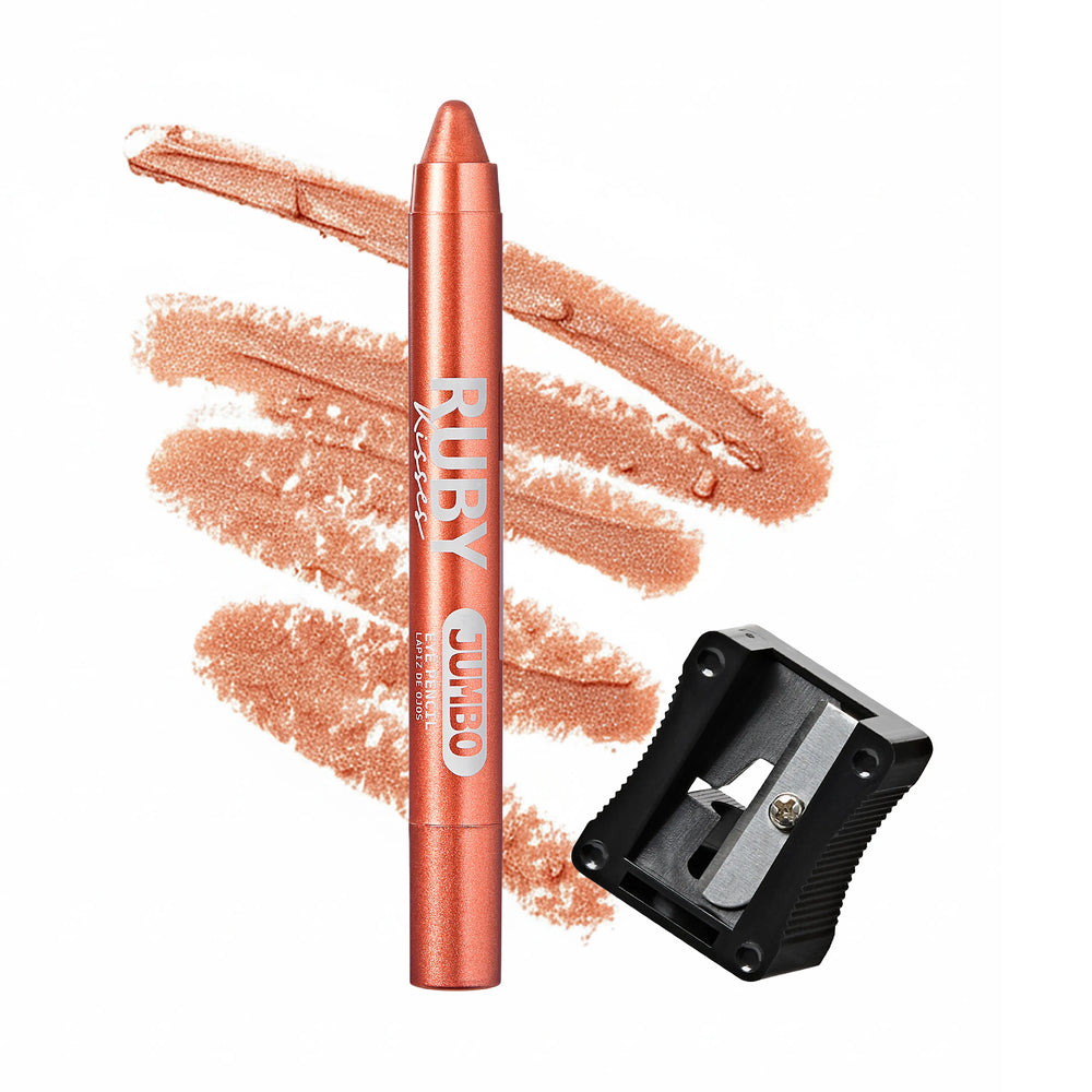 Ruby Kisses Jumbo Eye Pencil with Sharpener – Smooth, Multi-Purpose Eye Makeup Stick__Shimmer Bronze