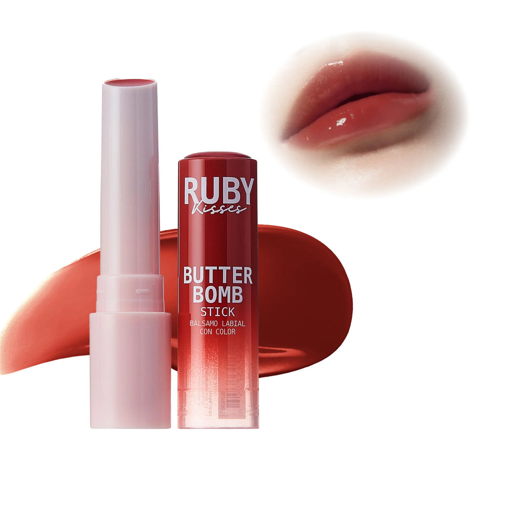 Butter Bomb Lip Balm – High Shine Tinted Gloss & Hydrating Lipstick With Shea Butter__Raspberry Pie