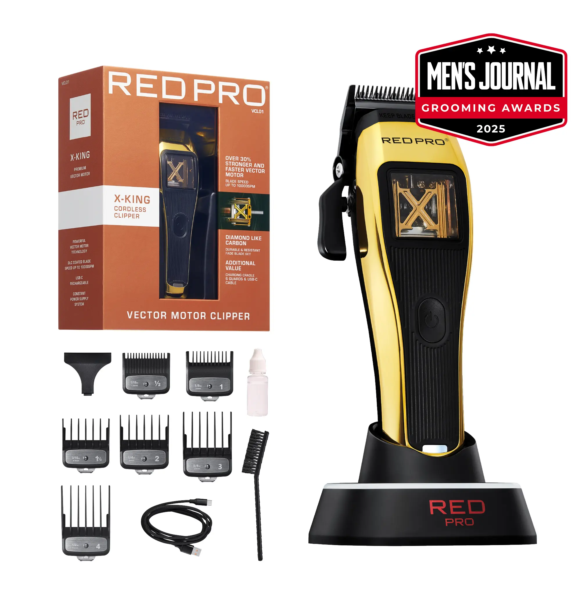vetro felice35センチ　ジンジャー　レッド　ゴールド　ブラック RED PRO X-King Vector Motor Cordless Clipper – Ivy Beauty