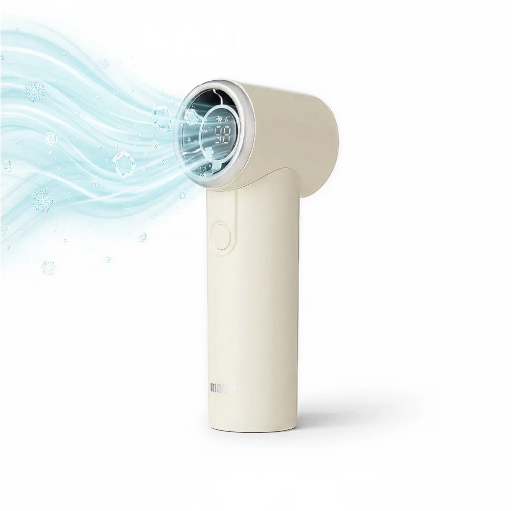 Ultra Mini Portable Fan, Powerful Pocket-Sized Handheld Fan, Rechargeable Personal Fan with 5 Speeds, LED Display, Long Battery Life for Travel & Makeup__Beige