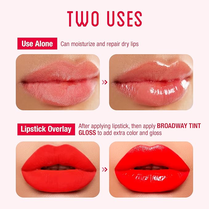 Ruby Kisses Broadway Lip Gloss Vita-Lip Clear Lip Gloss, Moisturizing, Soothing, Super Glossy with Vitamin Oil (Watermelon 3pcs & Grape 3pcs)