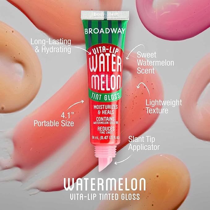 Ruby Kisses Broadway Lip Gloss Vita-Lip Clear Lip Gloss, Moisturizing, Soothing, Super Glossy with Vitamin Oil (Watermelon 3pcs & Grape 3pcs)