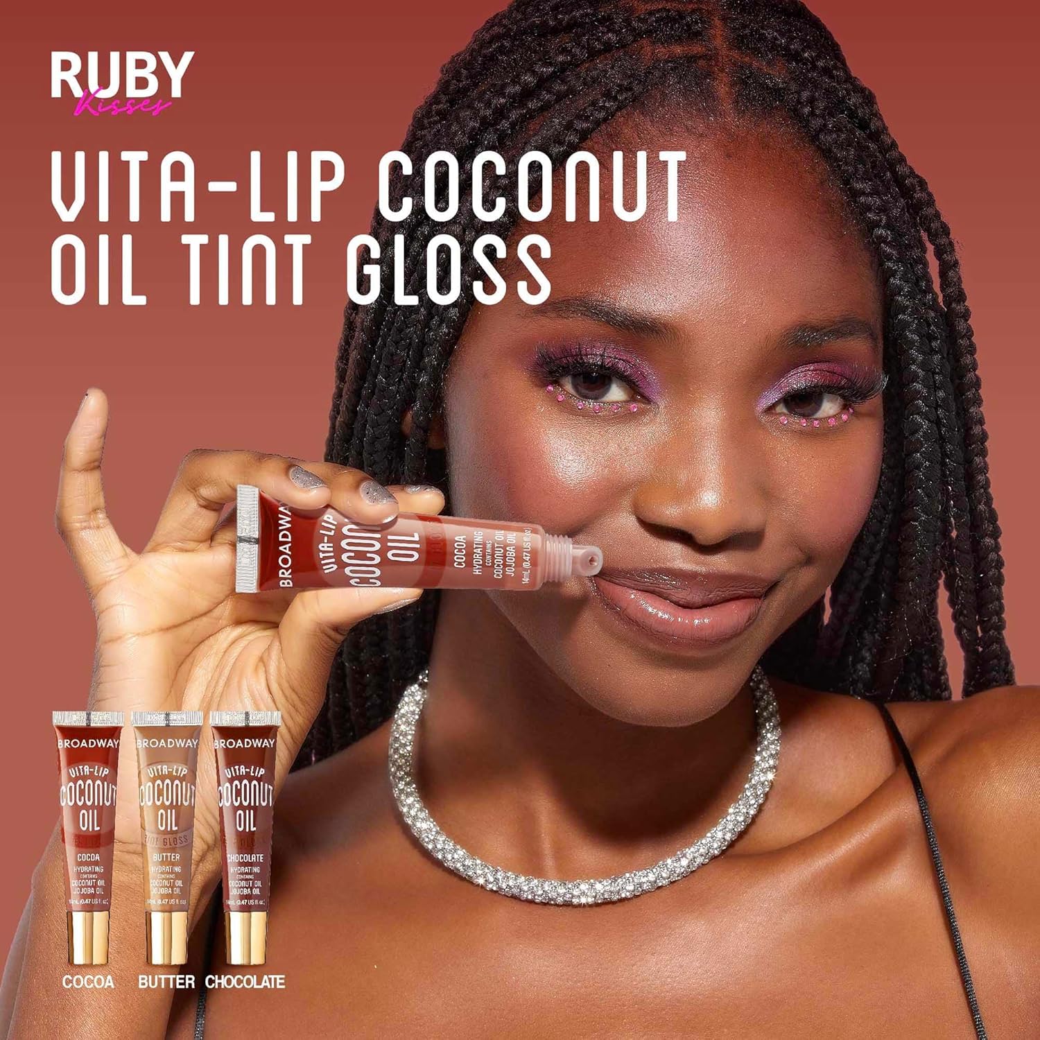 Ruby Kisses Broadway Lip Gloss Vita-Lip Clear Lip Gloss, Moisturizing, Soothing, Super Glossy with Vitamin Oil (11 pcs Tinted and Clear)