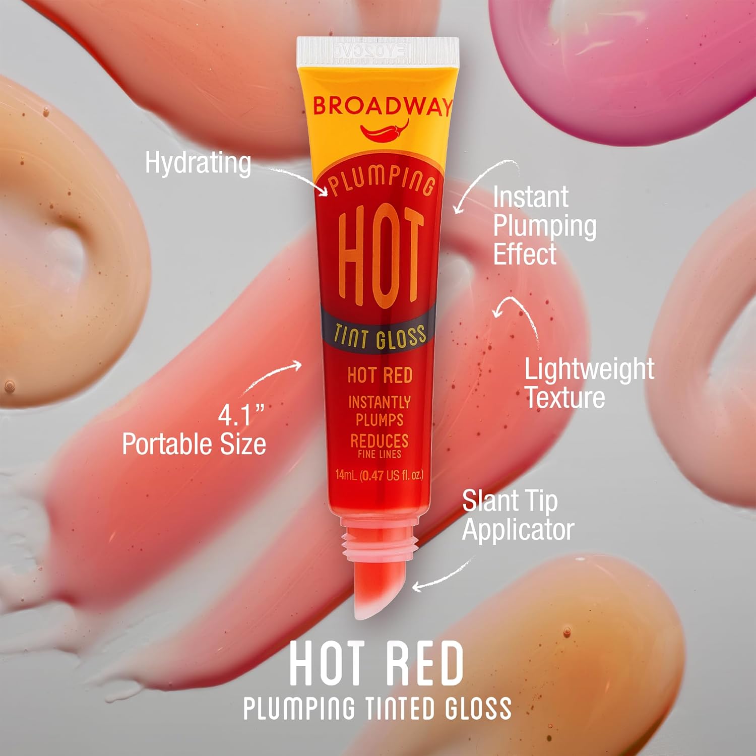 Ruby Kisses Broadway Vita-Lip Tinted & Clear Lip Gloss Ultra-Hydrating & Soothing Formula, High-Shine Non-Sticky Lip Balm with Mint, Rosehip, Coconut, Mango, Argan, Vitamin E, Honey, Shea (10 Pack) product view.