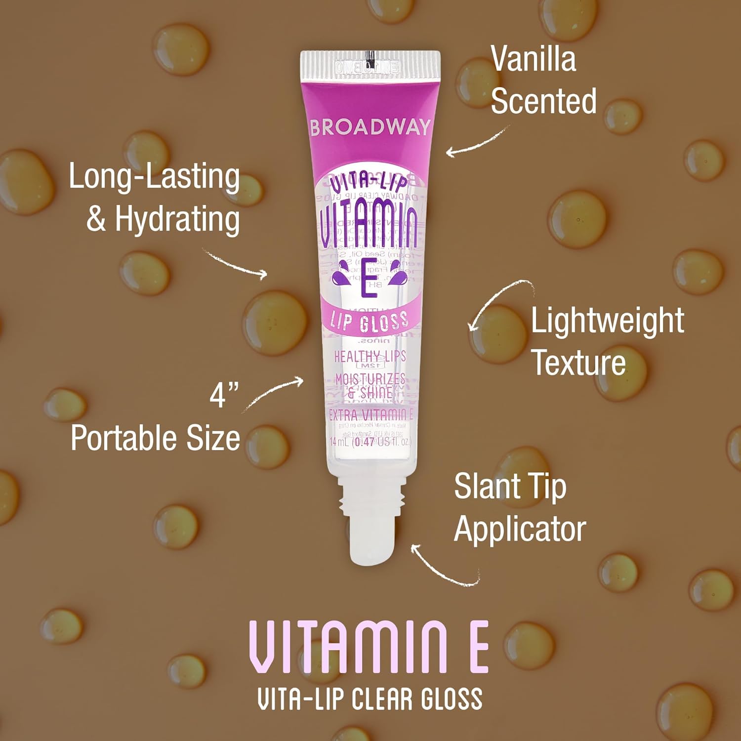 Ruby Kisses Broadway Vita-Lip Clear Lip Gloss, Ultra-Hydrating & Soothing Formula with Vitamins, High-Shine Non-Sticky Finish Lip Balm with Mint, Rosehip, Coconut, Mango, Argan, Honey, Shea (8 Pack)