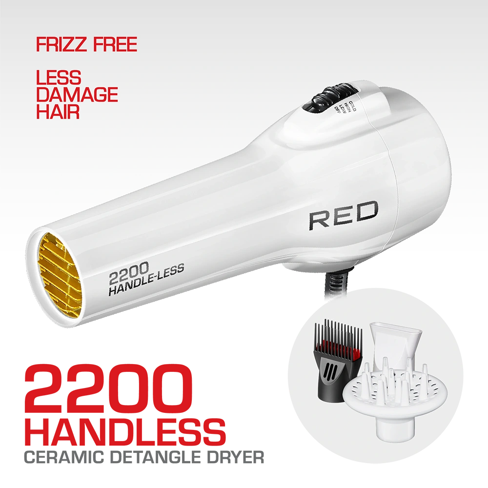 RED by KISS Handle-Less 2200W Ceramic Tourmaline Hair Dryer, Frizz RED by KISS Handle-Less 2200W Ceramic Tourmaline Hair Dryer, Frizz