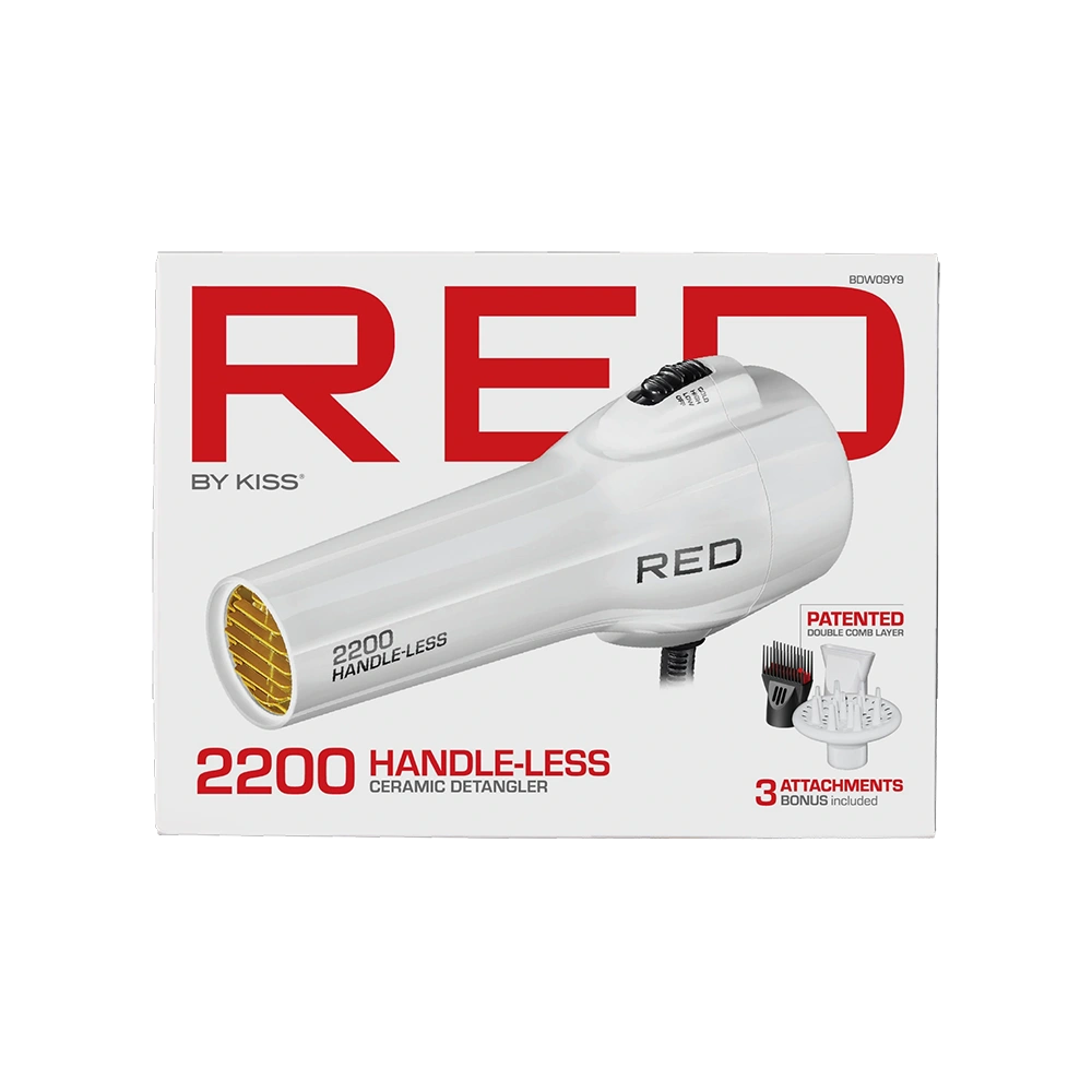 RED by KISS Handle-Less 2200W Ceramic Tourmaline Hair Dryer, Frizz RED by KISS Handle-Less 2200W Ceramic Tourmaline Hair Dryer, Frizz