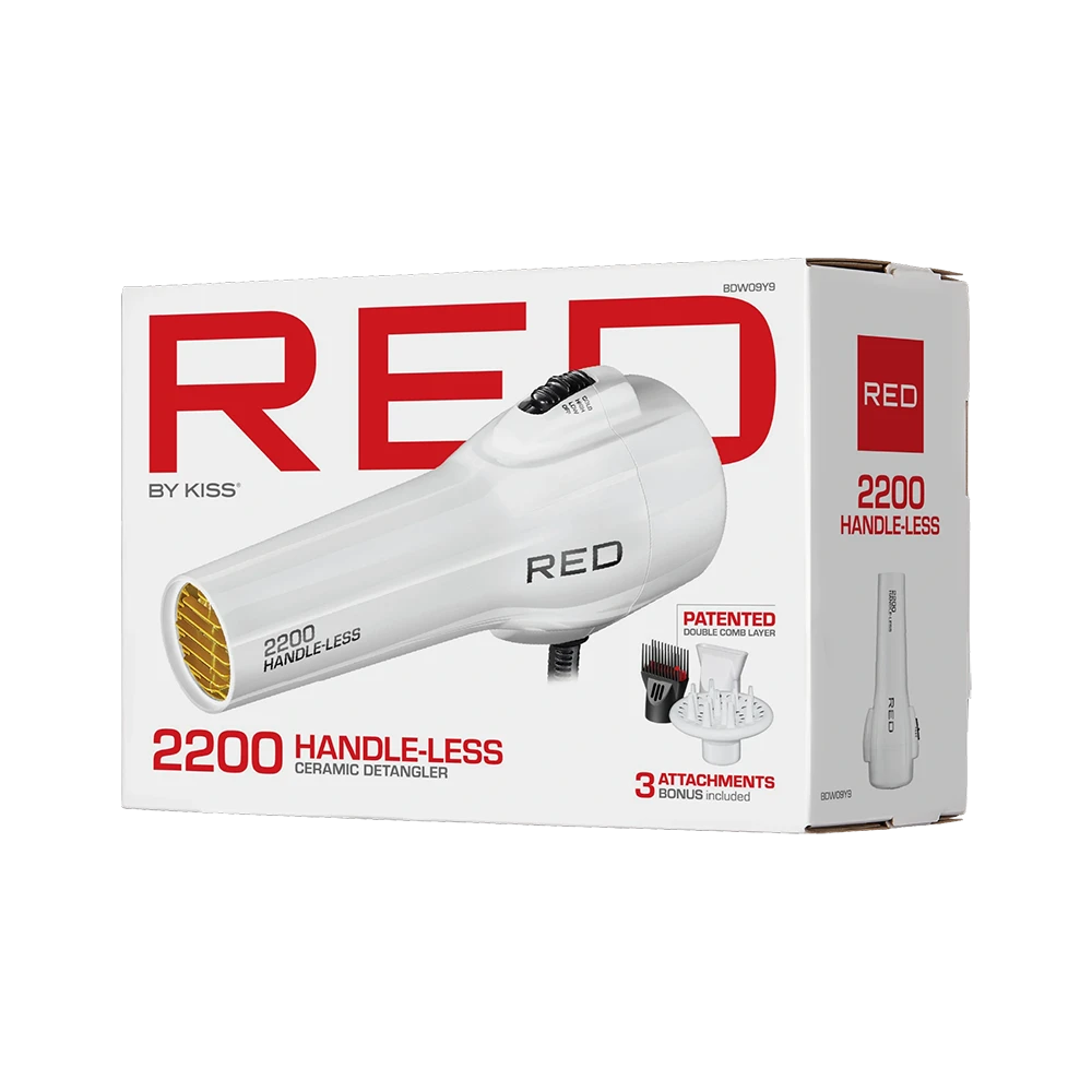 RED by KISS Handle-Less 2200W Ceramic Tourmaline Hair Dryer, Frizz RED by KISS Handle-Less 2200W Ceramic Tourmaline Hair Dryer, Frizz