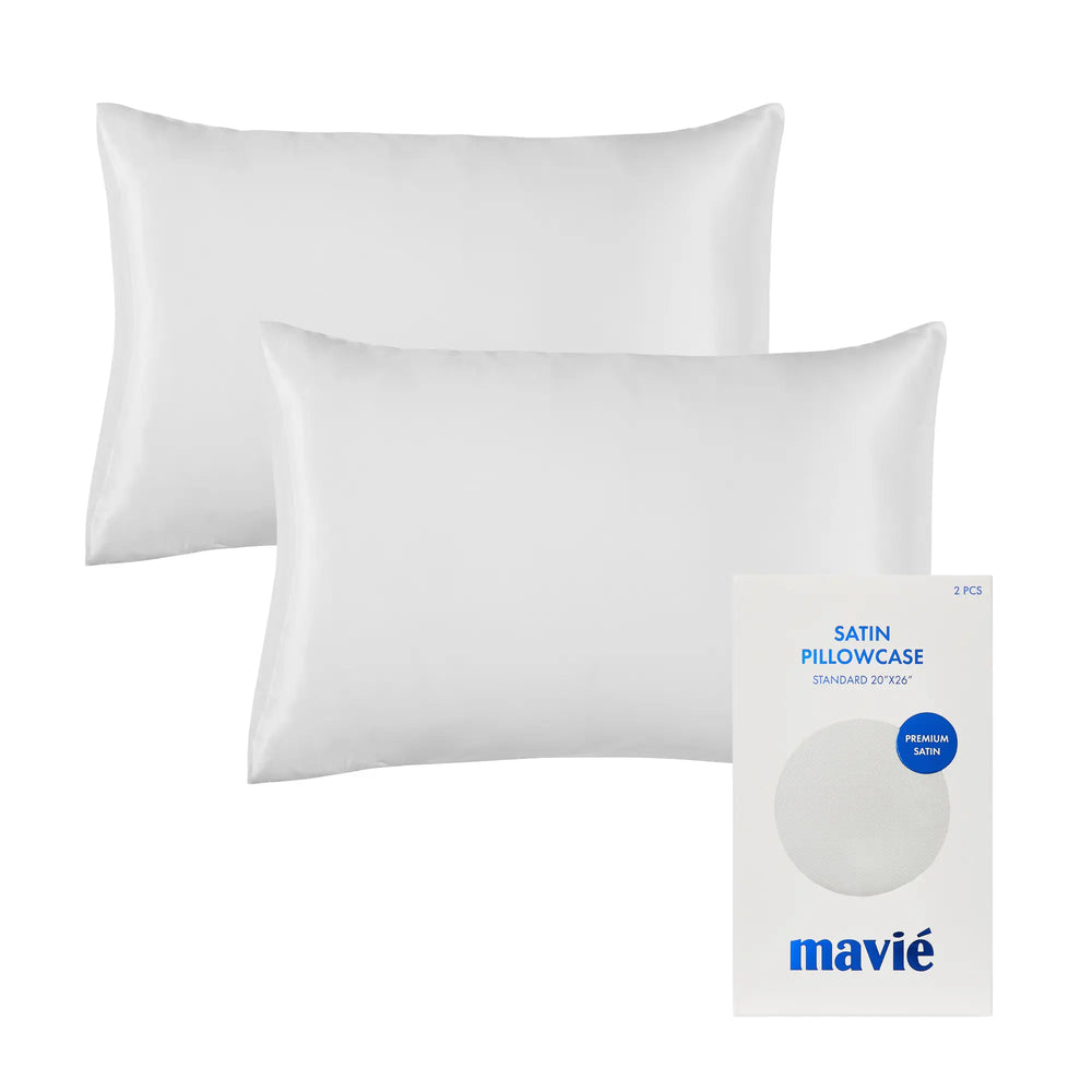 Satin Pillowcase Set of 2 – Standard Size 20” x 26”__Pure White