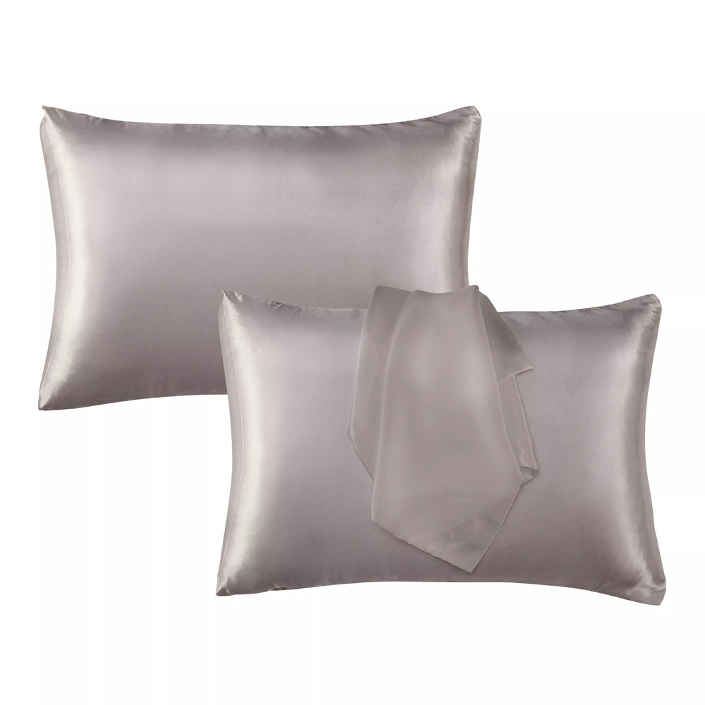Satin Pillowcase Set of 2 – Standard Size 20” x 26”__Silver Grey