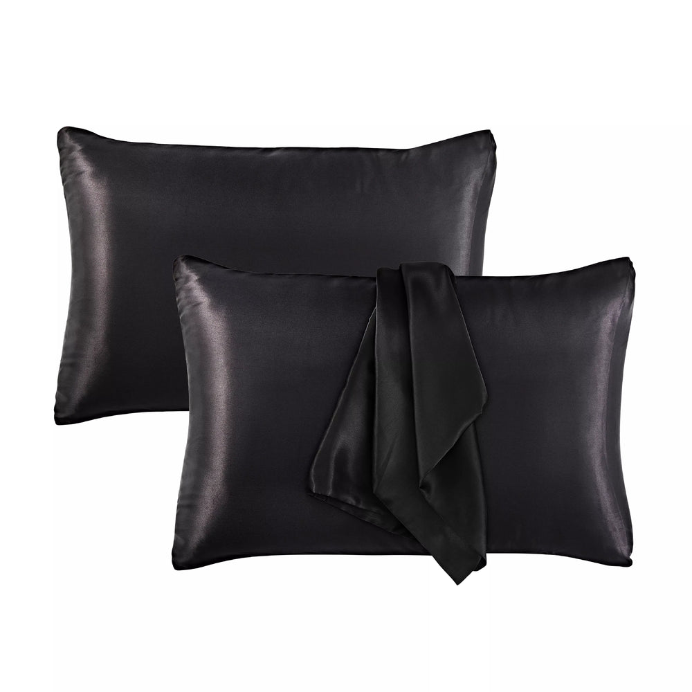 Satin Pillowcase Set of 2 – Standard Size 20” x 26”__Black