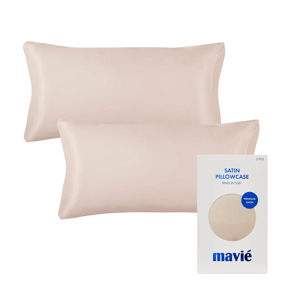 Satin Pillowcase Set of 2 – King Size 20" x 36"__Beige
