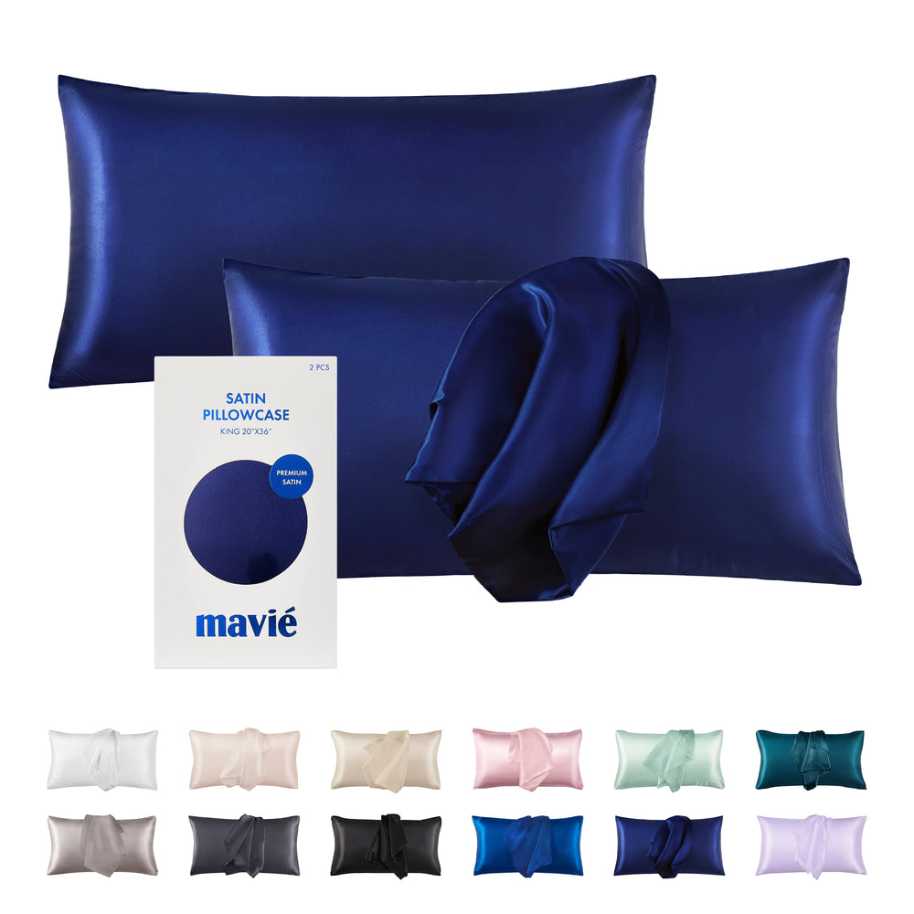 Satin Pillowcase Set of 2 – King Size 20" x 36"__Moon Indigo