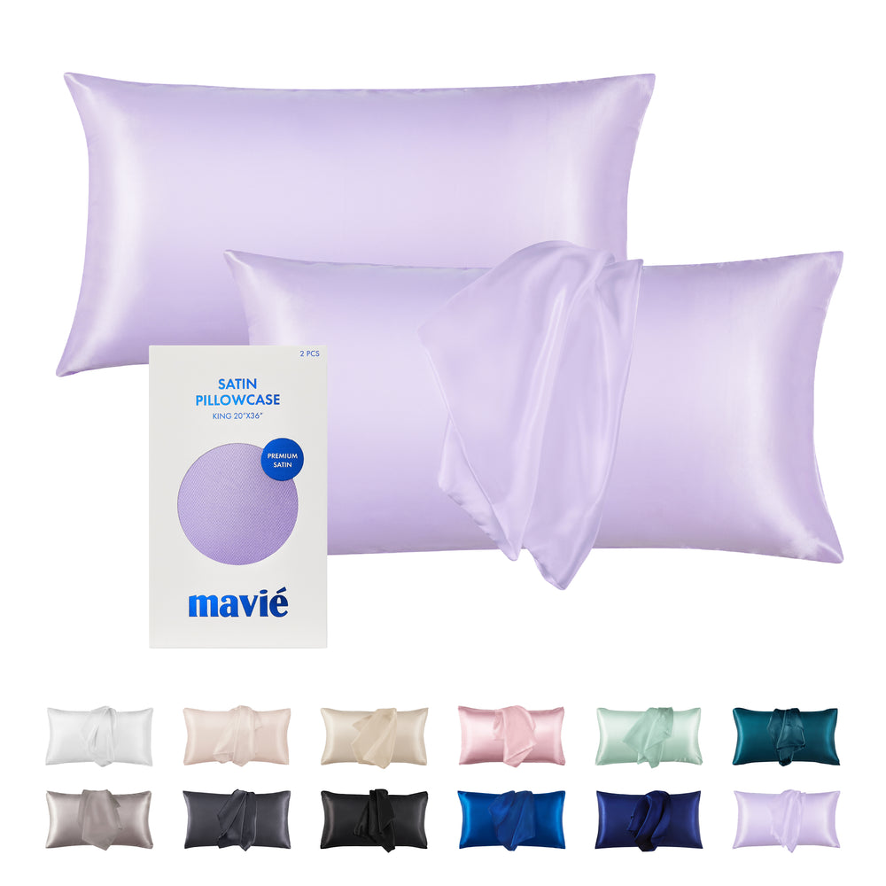Satin Pillowcase Set of 2 – King Size 20" x 36"__Lavendar