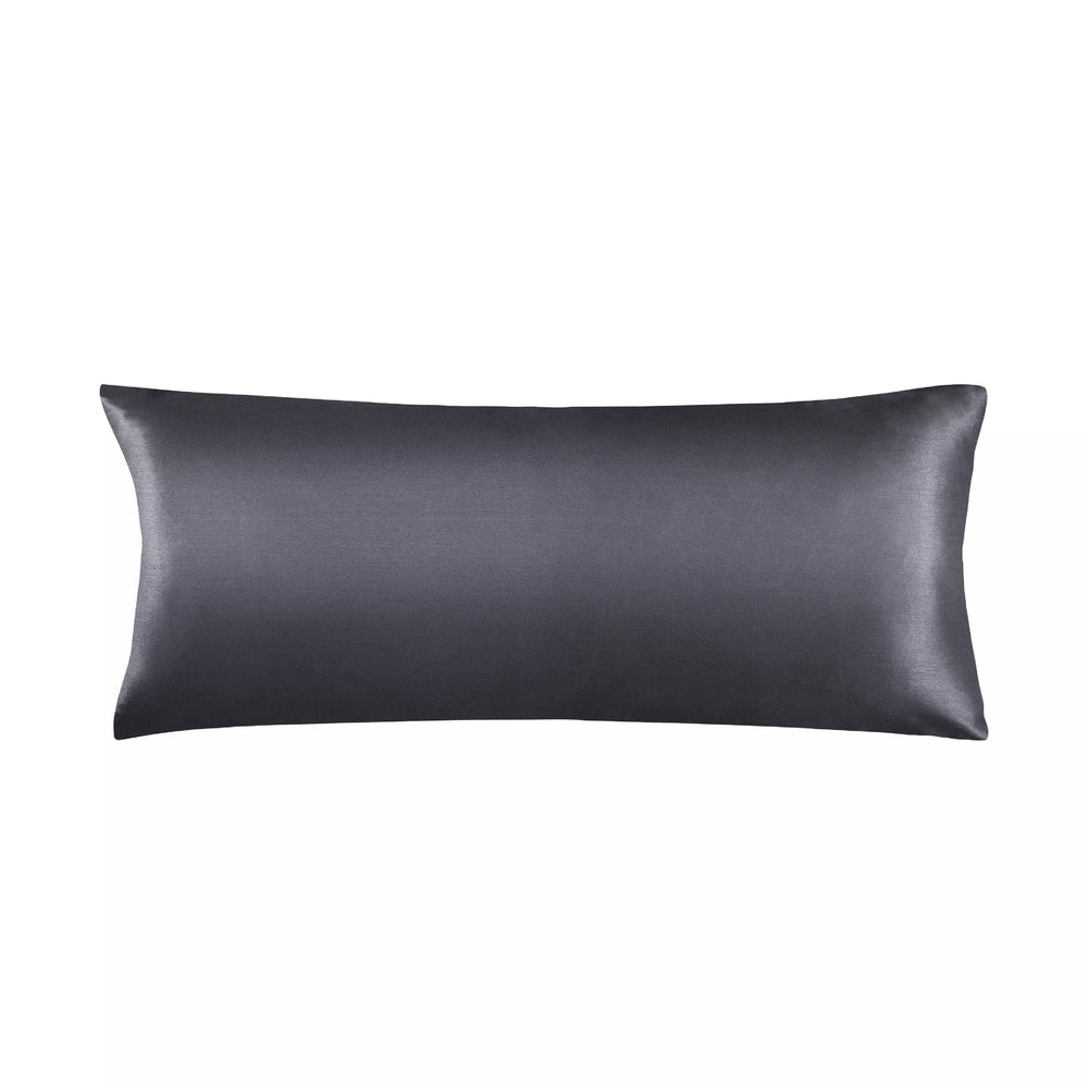 Satin Body Pillowcase 20" x 54" - Silky Soft Long Pillow Cover with Envelope Closure__Dark Grey