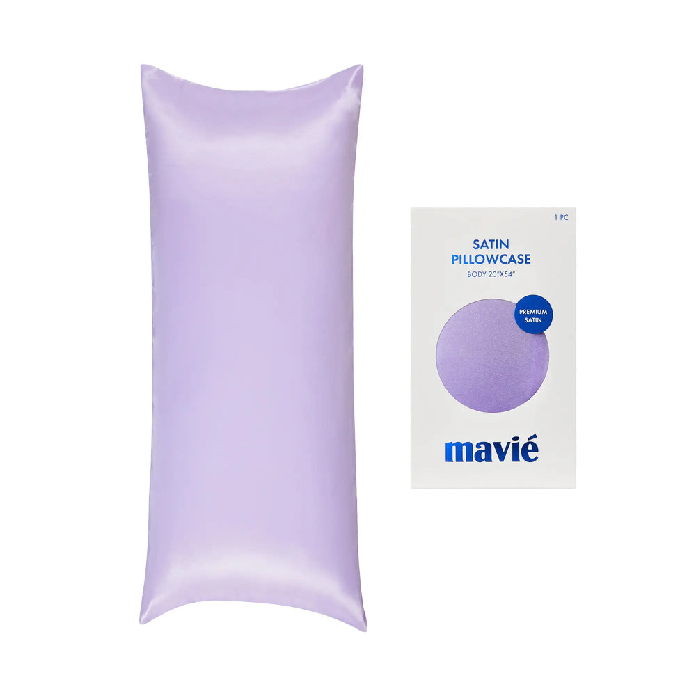 Satin Body Pillowcase 20" x 54" - Silky Soft Long Pillow Cover with Envelope Closure__Lavendar